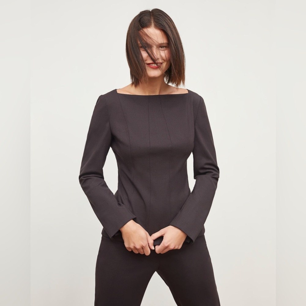 MM Lafleur The Rivka Top - Italian Wool Twill | Color: Haze | Size: 4